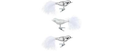 Inge Weihnachtskugel Frosty Silver Vogel