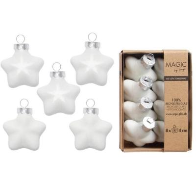 Inge Weihnachtskugel Pure White, 8 Stück