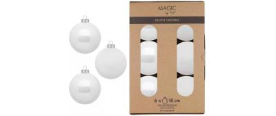 Inge Weihnachtskugel Pure White, 6 Stück