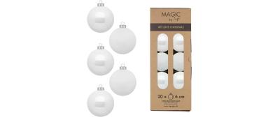 Inge Weihnachtskugel Pure White, 20 Stück