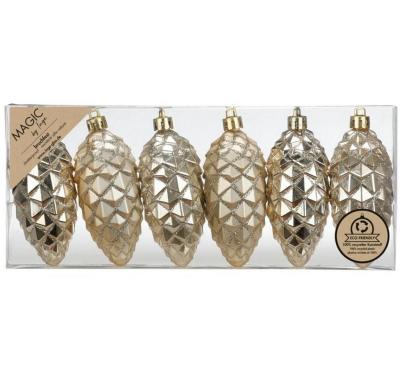 Inge Weihnachtskugel Creamy Gold Zapfen