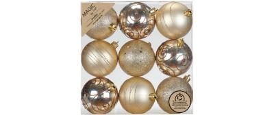 Inge Weihnachtskugel Creamy Gold, 9 Stück