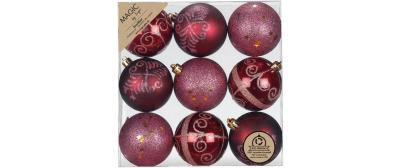 Inge Weihnachtskugel Bordeaux Red, 9 Stk