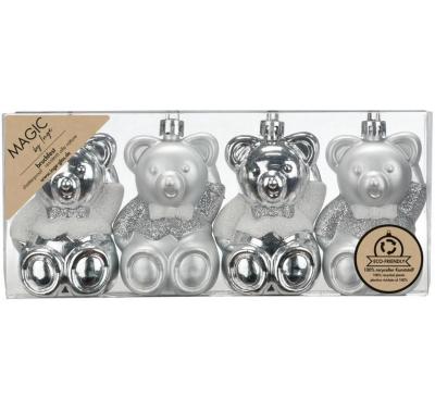 Inge Weihnachtskugel Winter Silver Teddybär