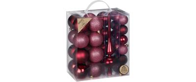 Inge WeihnachtskugelBordeauxRed mitSpitze