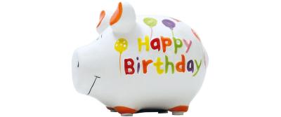 Sparschwein Happy Birthday