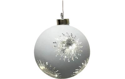 Dameco LED Glas Kugel Hänger D:12cm silber