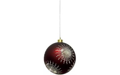 Dameco LED Glas Kugel Hänger D:10cm rot