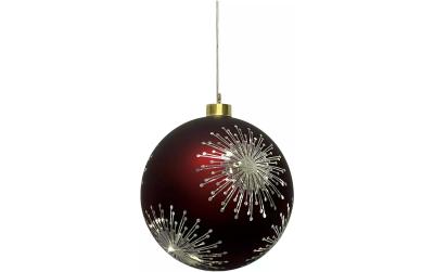 Dameco LED Glas Kugel Hänger D:12cm rot