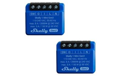 Shelly 1 Mini Gen3 WiFi-Switch, 2 Stück