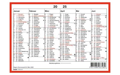 Simplex Wandkalender 2025 Namenstagen