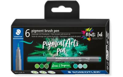 STAEDTLER Pigment Brush Pen 6er Schachtel