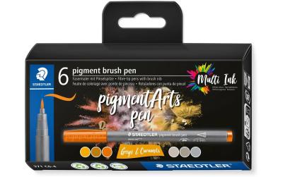 STAEDTLER Pigment Brush Pen 6er Schachtel