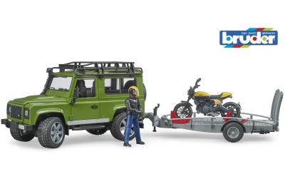 Bruder Land Rover Defender mit Anhänger