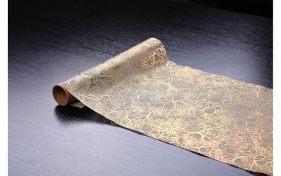 Dameco Dekostoff Gold imitiertes Leine
