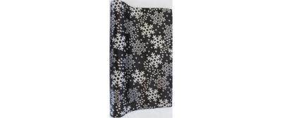 Dameco DekostoffSchneeflocke,Schwarz-Silber