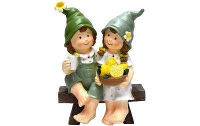 Dameco Dekofigur Kindern sitzend auf Bank