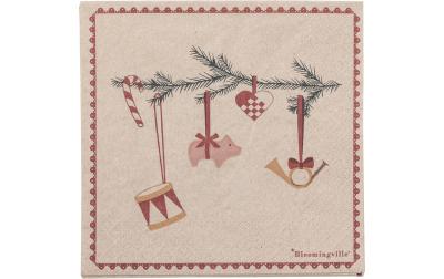 Bloomingville Yule Serviette Rot