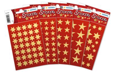 Herma Weihnachtssticker Goldsterne Set