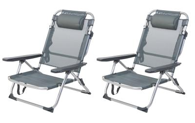 KOOR Strandstuhl Arieenzo grau 2-er Set