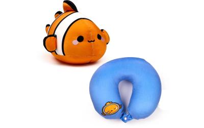 Plüsch-Reisekissen Clownfisch 2 in 1