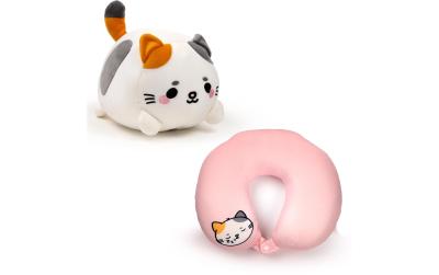 Plüsch-Reisekissen Katze 2 in 1