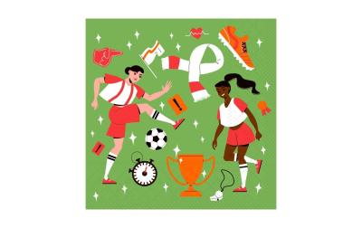 B+C Servietten Womens Football grün