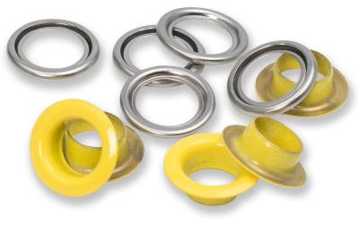 Prym Ösen mit Scheiben , gelb-silber