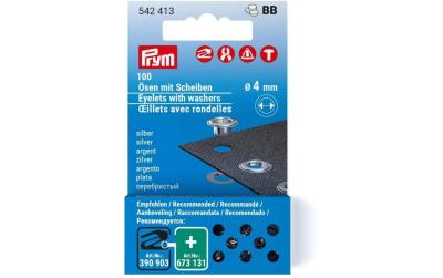 Prym Ösen mit Scheiben , silber