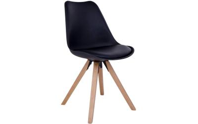 House Nordic Stuhl Bergen, 2er Set, Schwarz