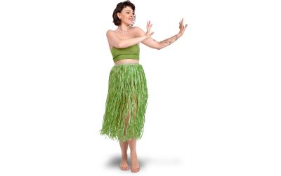 Partydeco Raffia Rock Hawaii grün