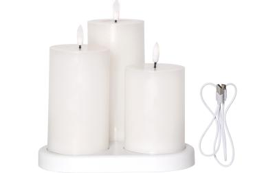 Star Trading LED Pillar Kerze Charge 3P