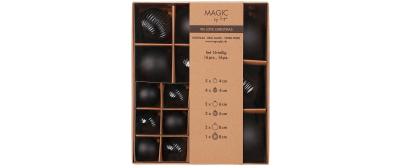 Inge Weihnachtskugeln Ebony Black Struktur
