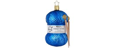 Inge Weihnachtskugel Wolle, Blau