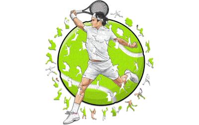 Holz-Puzzle Roger Federer - Tennis
