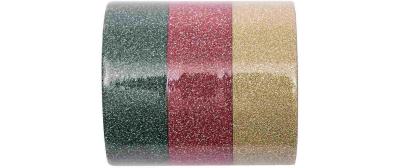 Rico Washi Tape Set Glitter, rot - grün