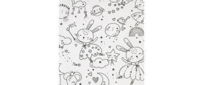 Stoff Idril weiss / schwarz