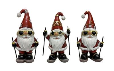 Dameco Aufsteller Santa auf Ski, 3er Set