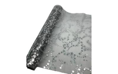 Dameco Dekostoff Organza Sterne, Silber
