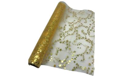 Dameco Dekostoff Organza Sterne, Gold
