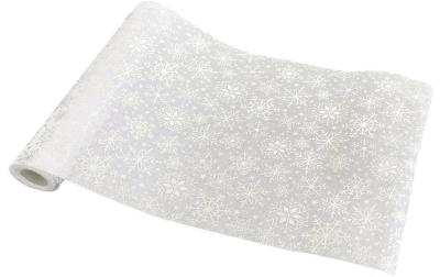 Dameco Dekostoff Schneeflocken, Silber