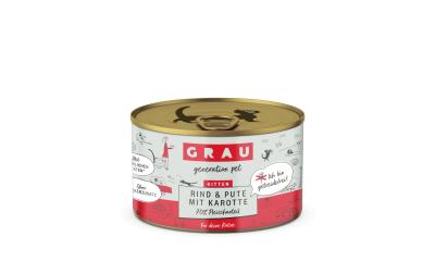 Grau Cat Kitten Rind + Pute + Karotte 200g