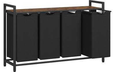 Vasagle Wäschekorb mit Ablage Schwarz,4x38L