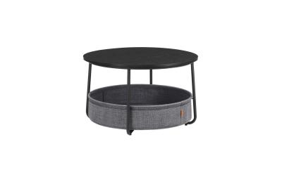 Vasagle Couchtisch mit Ablage&Korb,Schwarz