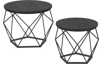 Vasagle Couchtisch 2er Set, Schwarz