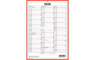 Simplex Wandkalender 2026 ohne Namenstage
