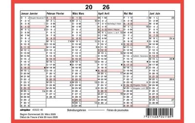 Simplex Wandkalender 2026 ohne Namenstage