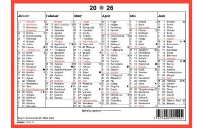 Simplex Wandkalender 2026 Namenstagen