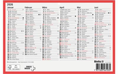 Biella Wandkalender 2026 A5