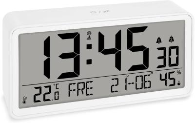 ADE grosse digitale Tisch-/Wanduhr weiss